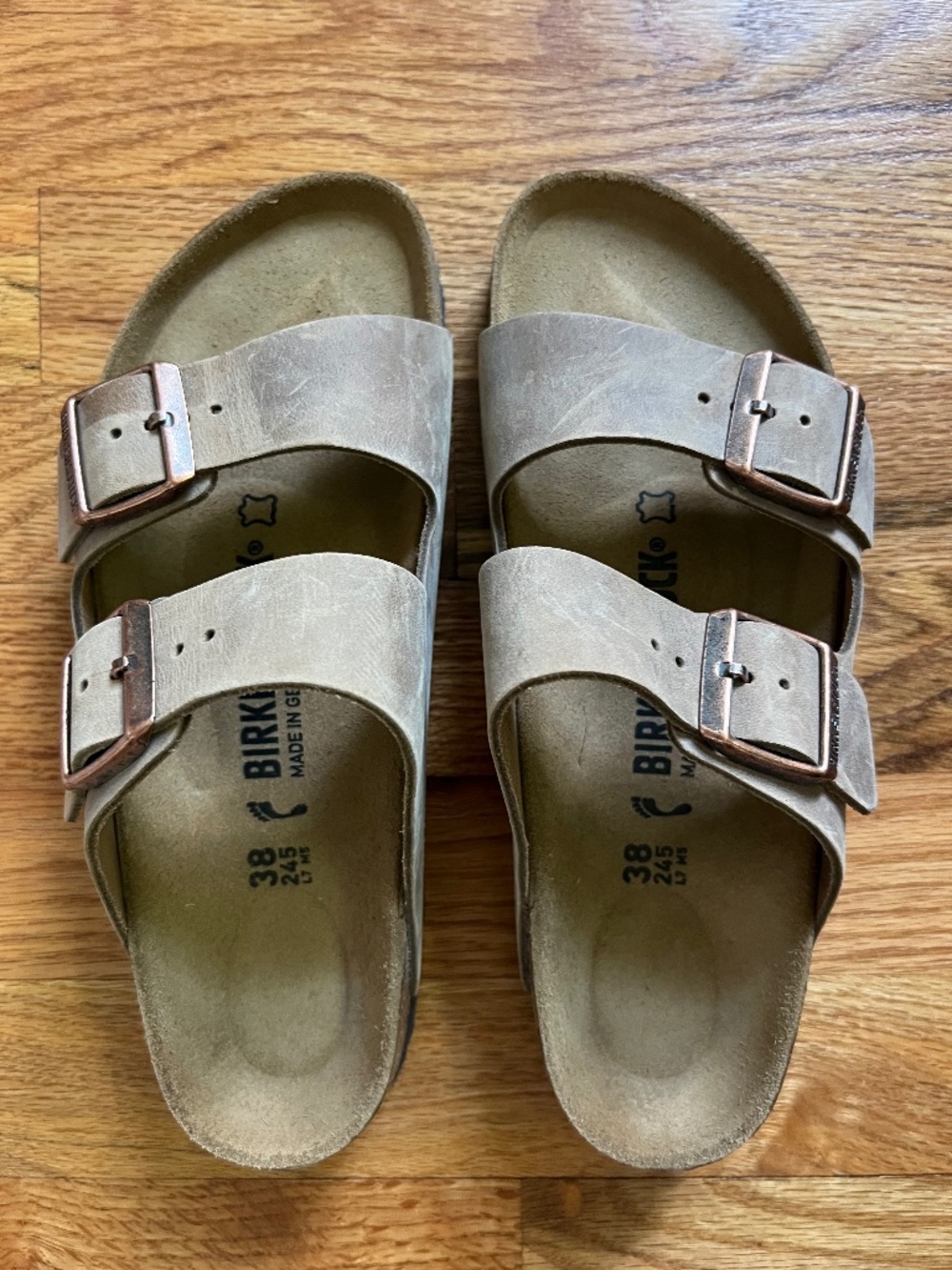 Birkenstock Arizona Tobacco oiled leather size 38/7.5 N,unisex. NWOT Germany